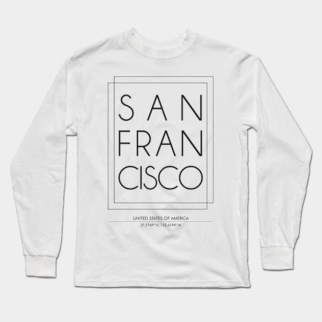 San francisco city minimal typography 2 Long Sleeve T-Shirt by StudioGrafiikka